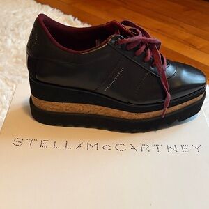 Stella McCartney Black and Burgundy Platform Shoes